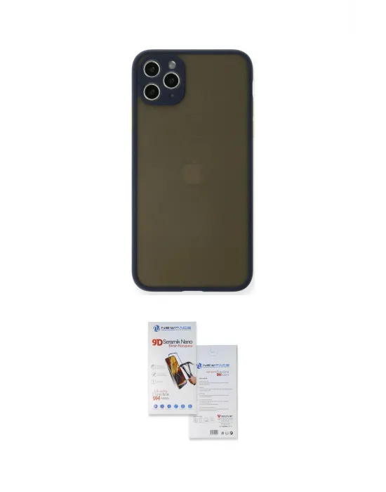 ieg™ iPhone 11 Pro Max Kılıf Ahenk Çizgi Serisi - Siyah Seramik Nano Ekran Koruyucu