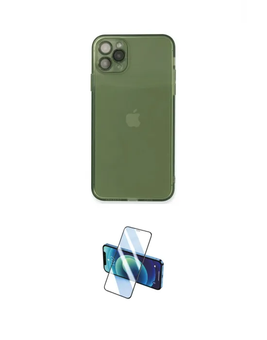 ieg™ iPhone 11 Pro Max Kılıf Ahenk Doku - Siyah 3D Antistatik Seramik Nano Ekran Koruyucu