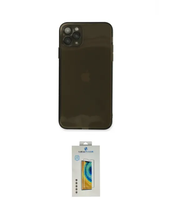 ieg™ iPhone 11 Pro Max Kılıf Ahenk Doku - Siyah Polymer Nano Ekran Koruyucu