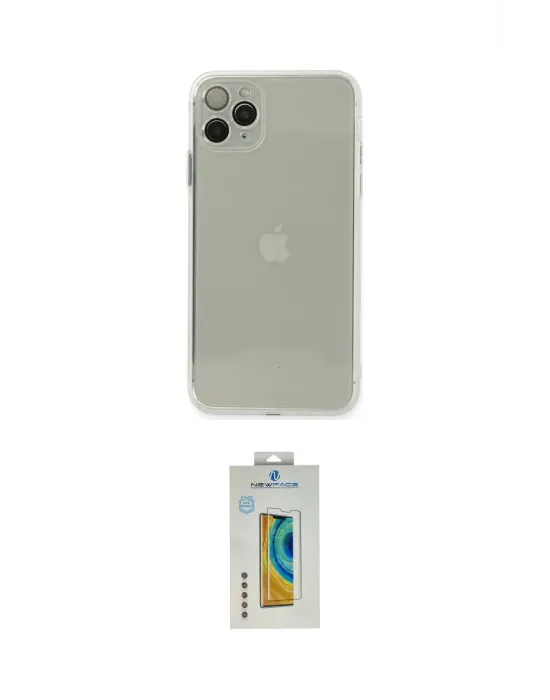 ieg™ iPhone 11 Pro Max Kılıf Ahenk Doku - Siyah Polymer Nano Ekran Koruyucu