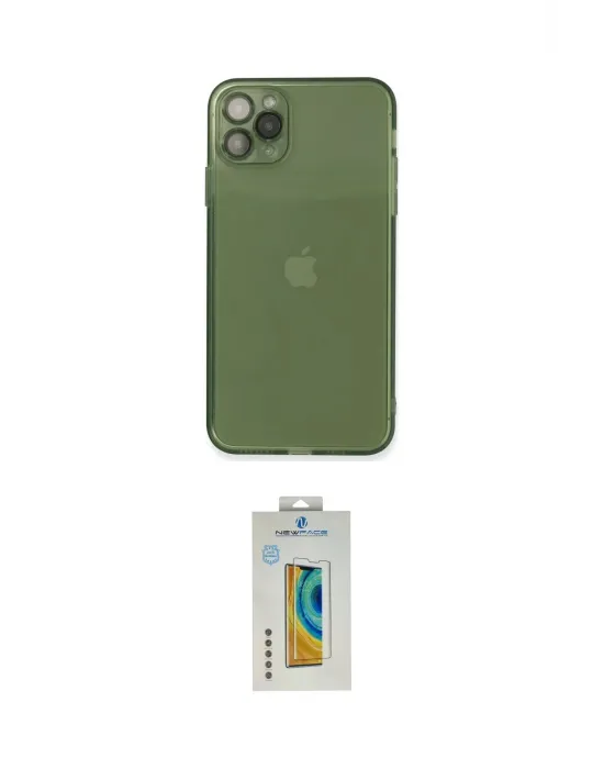 ieg™ iPhone 11 Pro Max Kılıf Ahenk Doku - Siyah Polymer Nano Ekran Koruyucu