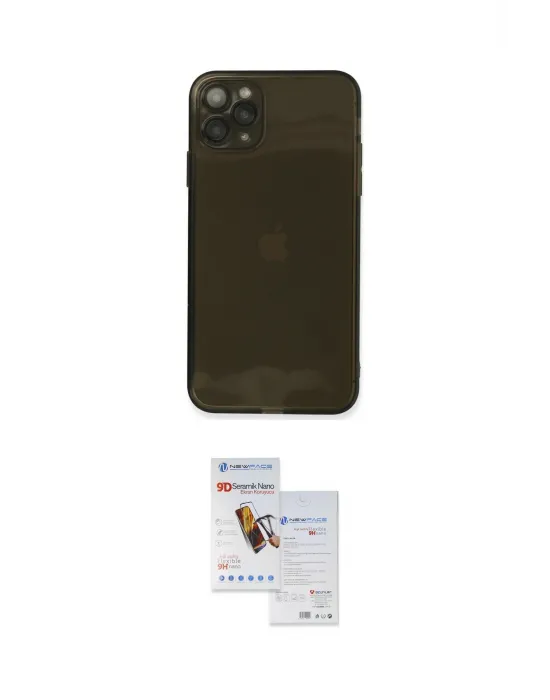 ieg™ iPhone 11 Pro Max Kılıf Ahenk Doku - Siyah Seramik Nano Ekran Koruyucu
