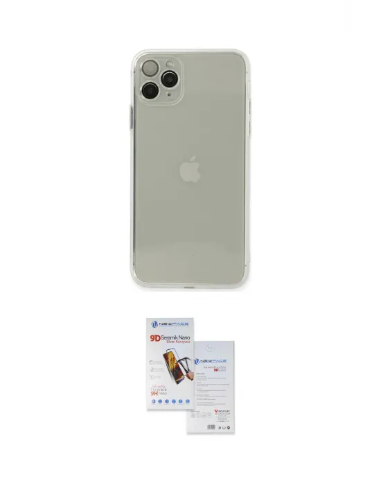 ieg™ iPhone 11 Pro Max Kılıf Ahenk Doku - Siyah Seramik Nano Ekran Koruyucu