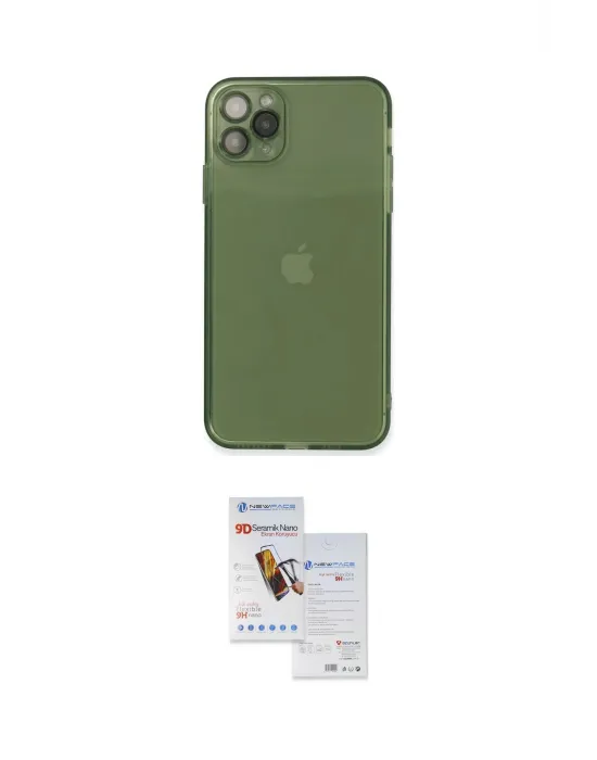 ieg™ iPhone 11 Pro Max Kılıf Ahenk Doku - Siyah Seramik Nano Ekran Koruyucu