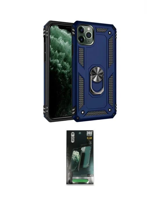 ieg™ iPhone 11 Pro Max Kılıf Ahenk Klasik Koleksiyonu - Şeffaf 360 Full Body Arka Koruyucu
