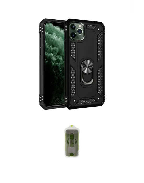 ieg™ iPhone 11 Pro Max Kılıf Ahenk Klasik Koleksiyonu - Siyah Joko Magic 5D Hayalet Cam