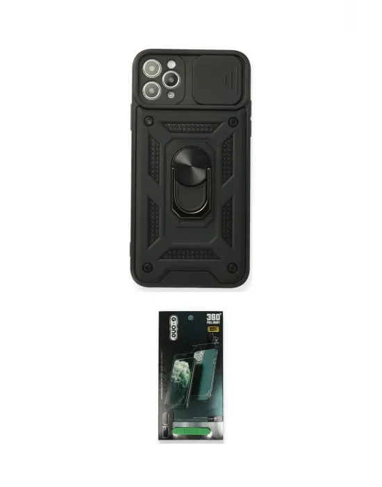 ieg™ iPhone 11 Pro Max Kılıf Ahenk Klasik - Şeffaf 360 Full Body Arka Koruyucu