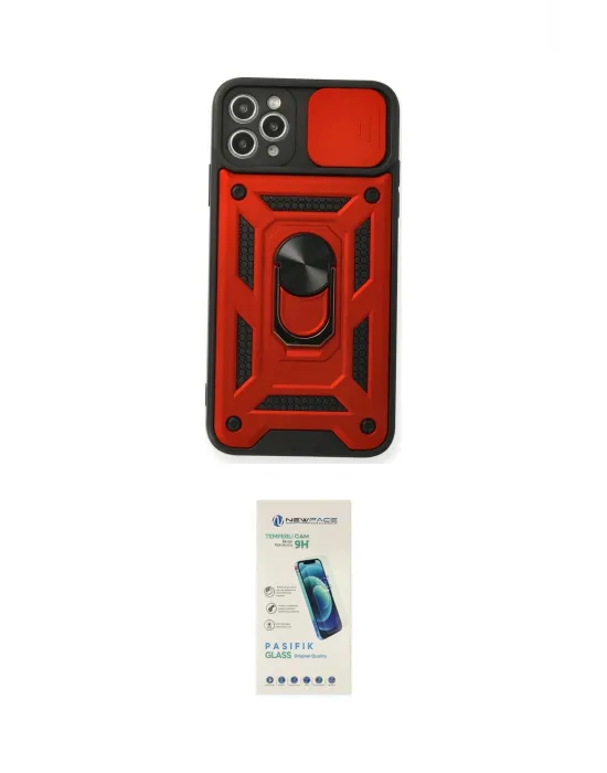ieg™ iPhone 11 Pro Max Kılıf Ahenk Klasik - Şeffaf Pasifik Cam Ekran Koruyucu