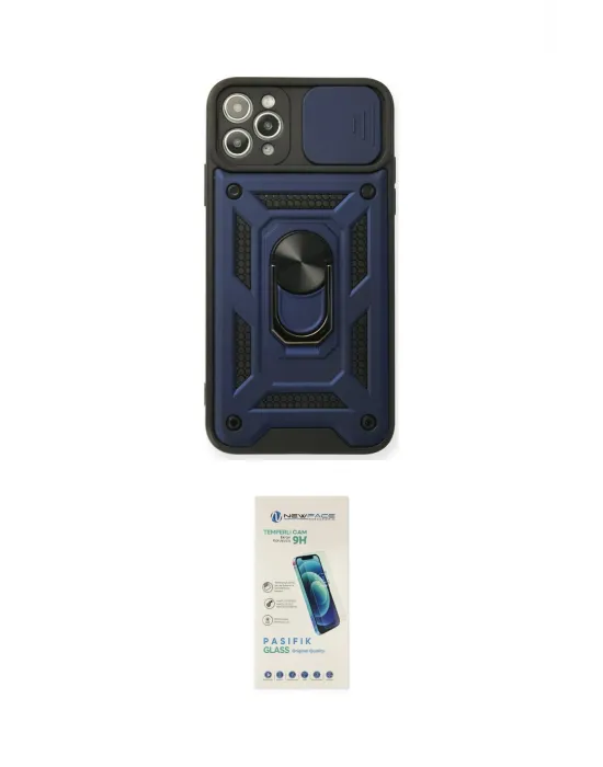 ieg™ iPhone 11 Pro Max Kılıf Ahenk Klasik - Şeffaf Pasifik Cam Ekran Koruyucu