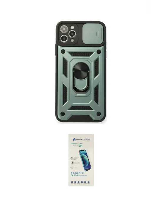 ieg™ iPhone 11 Pro Max Kılıf Ahenk Klasik - Şeffaf Pasifik Cam Ekran Koruyucu