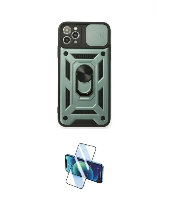 ieg™ iPhone 11 Pro Max Kılıf Ahenk Klasik - Siyah 3D Antistatik Cam Ekran Koruyucu