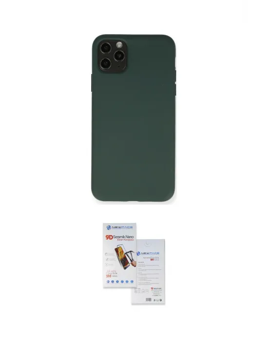 ieg™ iPhone 11 Pro Max Kılıf Ahenk Serisi - Siyah Seramik Nano Ekran Koruyucu