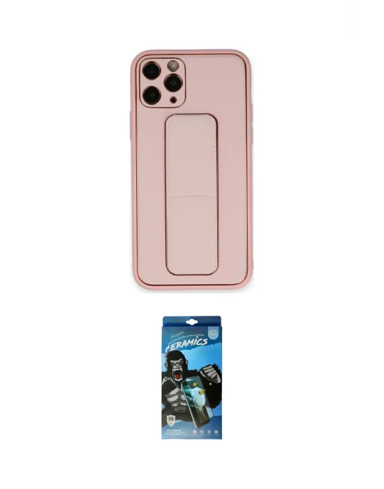 ieg™ iPhone 11 Pro Max Kılıf Akış Doku - Siyah 34D Izgaralı Cam