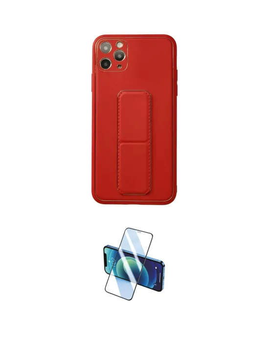 ieg™ iPhone 11 Pro Max Kılıf Akış Doku - Siyah 3D Antistatik Cam Ekran Koruyucu