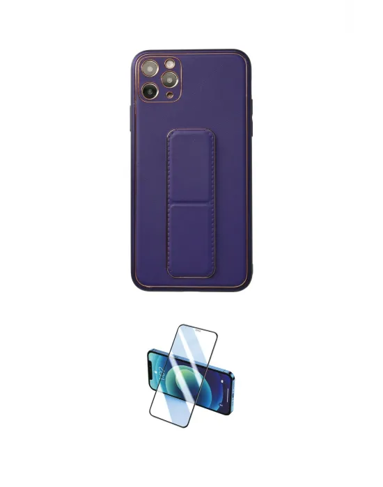 ieg™ iPhone 11 Pro Max Kılıf Akış Doku - Siyah 3D Antistatik Cam Ekran Koruyucu
