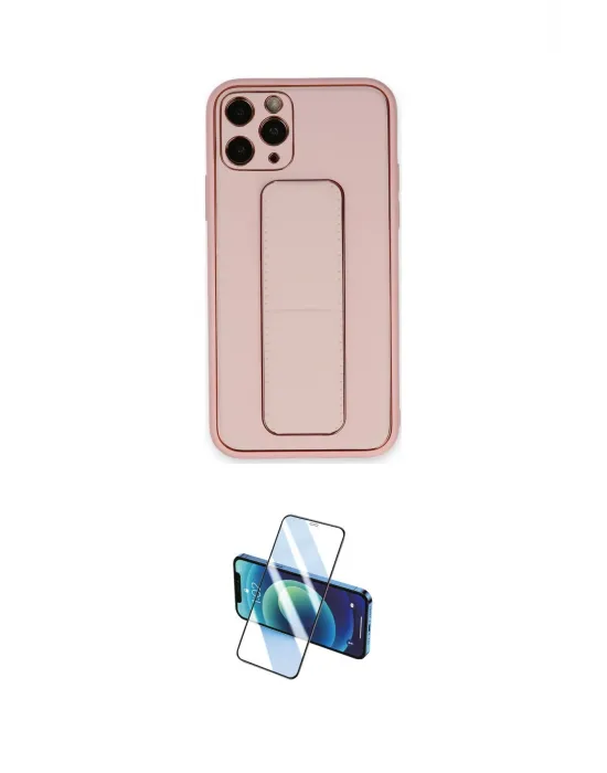 ieg™ iPhone 11 Pro Max Kılıf Akış Doku - Siyah 3D Antistatik Cam Ekran Koruyucu