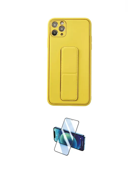 ieg™ iPhone 11 Pro Max Kılıf Akış Doku - Siyah 3D Antistatik Cam Ekran Koruyucu
