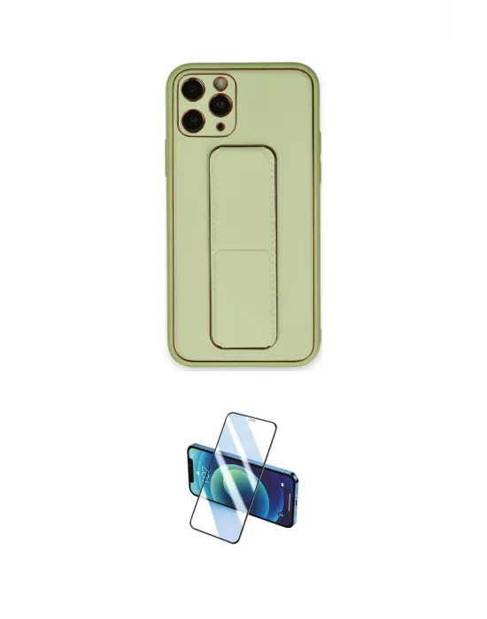 ieg™ iPhone 11 Pro Max Kılıf Akış Doku - Siyah 3D Antistatik Cam Ekran Koruyucu