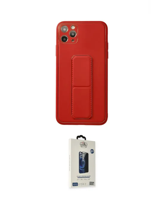 ieg™ iPhone 11 Pro Max Kılıf Akış Doku - Siyah Bilvis Hayalet Cam Ekran Koruyucu