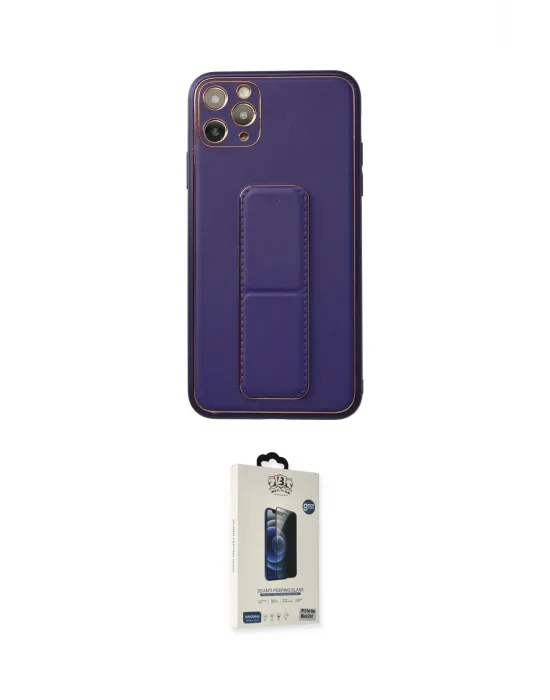 ieg™ iPhone 11 Pro Max Kılıf Akış Doku - Siyah Bilvis Hayalet Cam Ekran Koruyucu