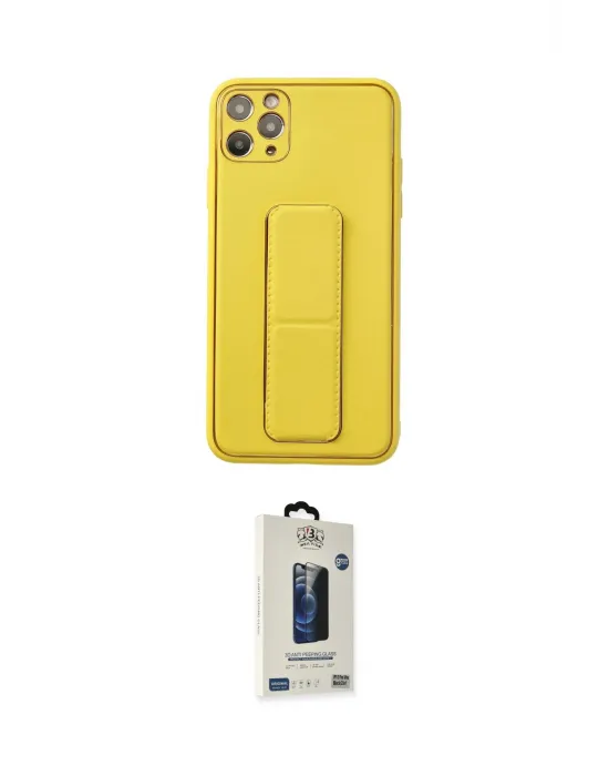 ieg™ iPhone 11 Pro Max Kılıf Akış Doku - Siyah Bilvis Hayalet Cam Ekran Koruyucu