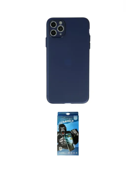 ieg™ iPhone 11 Pro Max Kılıf Atlas Minimal Prime - Siyah 34D Izgaralı Cam