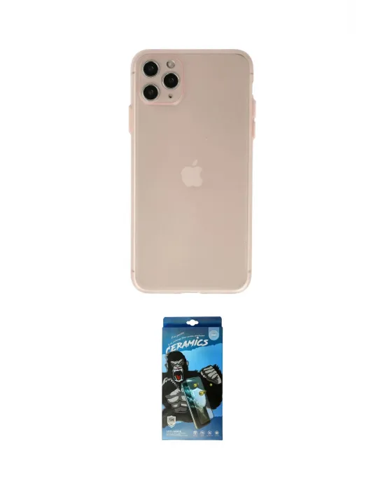 ieg™ iPhone 11 Pro Max Kılıf Atlas Minimal Prime - Siyah 34D Izgaralı Cam