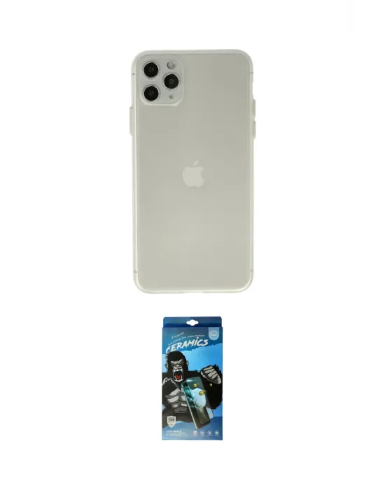 ieg™ iPhone 11 Pro Max Kılıf Atlas Minimal Prime - Siyah 34D Izgaralı Cam