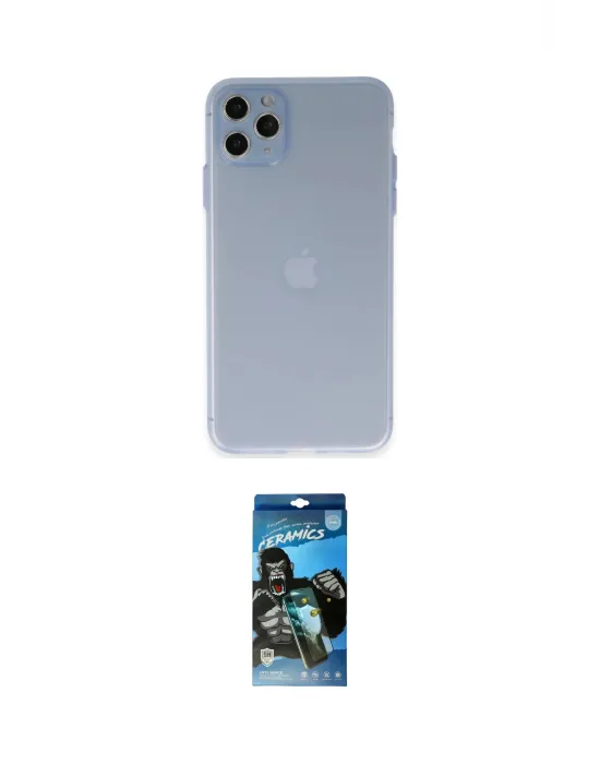 ieg™ iPhone 11 Pro Max Kılıf Atlas Minimal Prime - Siyah 34D Izgaralı Cam