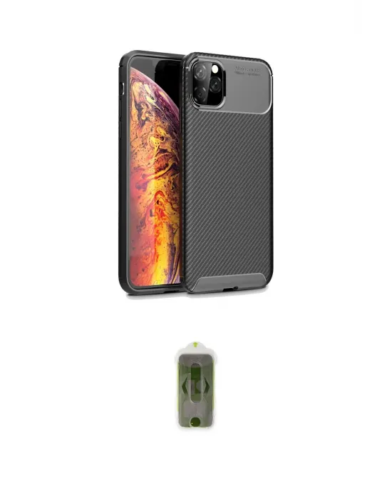 ieg™ iPhone 11 Pro Max Kılıf Eksen Form Prime - Siyah Joko Magic 5D Hayalet Cam