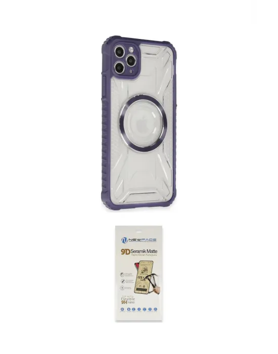 ieg™ iPhone 11 Pro Max Kılıf Kutup Modern - Siyah Mat Seramik Nano Ekran Koruyucu