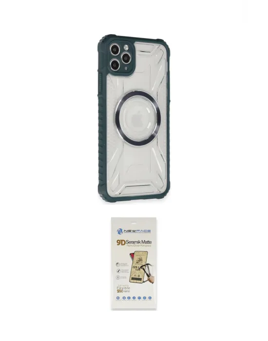 ieg™ iPhone 11 Pro Max Kılıf Kutup Modern - Siyah Mat Seramik Nano Ekran Koruyucu