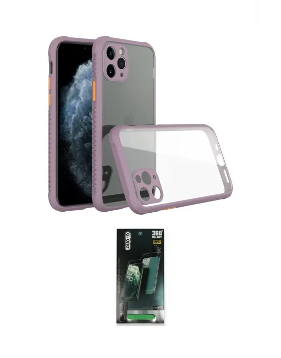 ieg™ iPhone 11 Pro Max Kılıf Nova Asil Özel Seri - Şeffaf 360 Full Body Arka Koruyucu