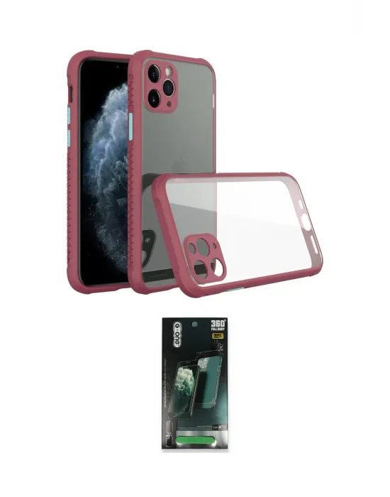 ieg™ iPhone 11 Pro Max Kılıf Nova Asil Özel Seri - Şeffaf 360 Full Body Arka Koruyucu