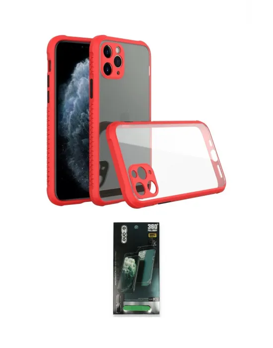 ieg™ iPhone 11 Pro Max Kılıf Nova Asil Özel Seri - Şeffaf 360 Full Body Arka Koruyucu