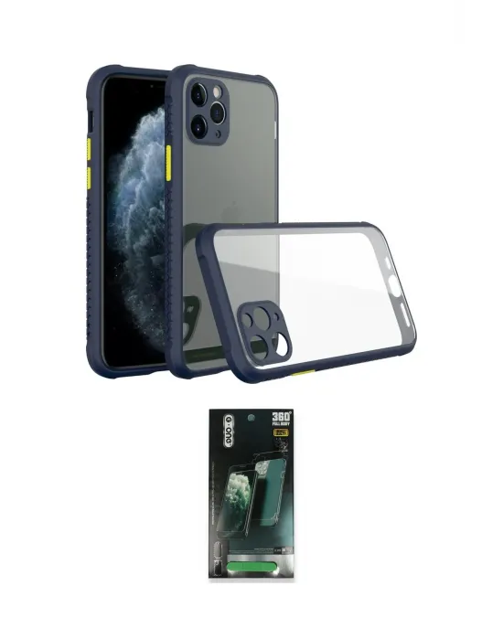 ieg™ iPhone 11 Pro Max Kılıf Nova Asil Özel Seri - Şeffaf 360 Full Body Arka Koruyucu