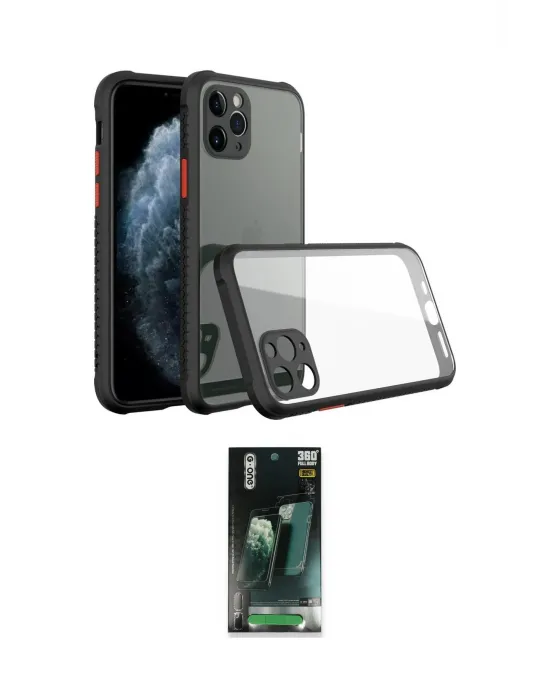ieg™ iPhone 11 Pro Max Kılıf Nova Asil Özel Seri - Şeffaf 360 Full Body Arka Koruyucu