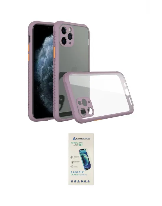 ieg™ iPhone 11 Pro Max Kılıf Nova Asil Özel Seri - Şeffaf Pasifik Cam Ekran Koruyucu