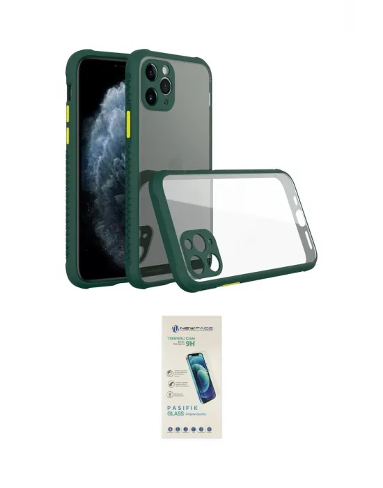 ieg™ iPhone 11 Pro Max Kılıf Nova Asil Özel Seri - Şeffaf Pasifik Cam Ekran Koruyucu