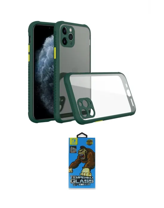 ieg™ iPhone 11 Pro Max Kılıf Nova Asil Özel Seri - Siyah 18D Cam Ekran Koruyucu