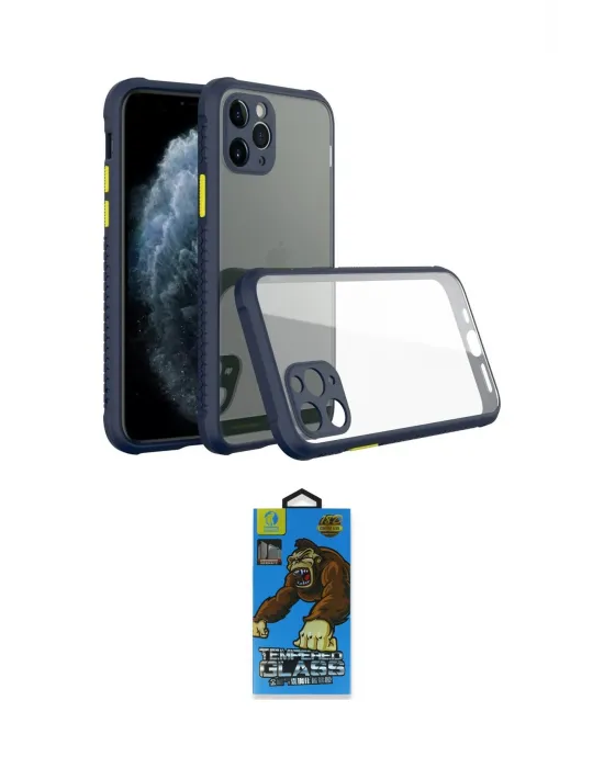 ieg™ iPhone 11 Pro Max Kılıf Nova Asil Özel Seri - Siyah 18D Cam Ekran Koruyucu