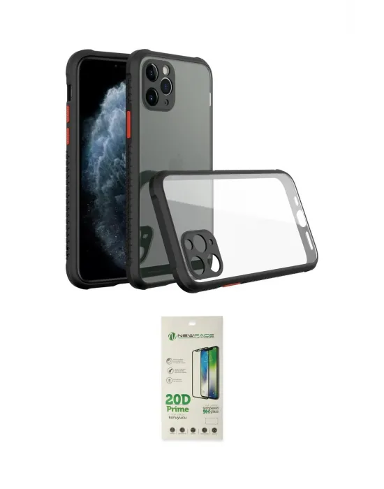 ieg™ iPhone 11 Pro Max Kılıf Nova Asil Özel Seri - Siyah 20D Premium Cam Ekran Koruyucu