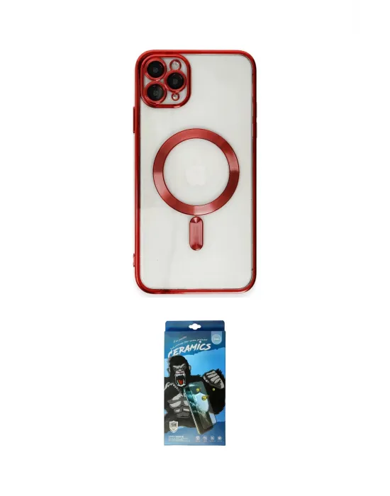 ieg™ iPhone 11 Pro Max Kılıf Nova Işık Özel Seri - Siyah 34D Izgaralı Cam