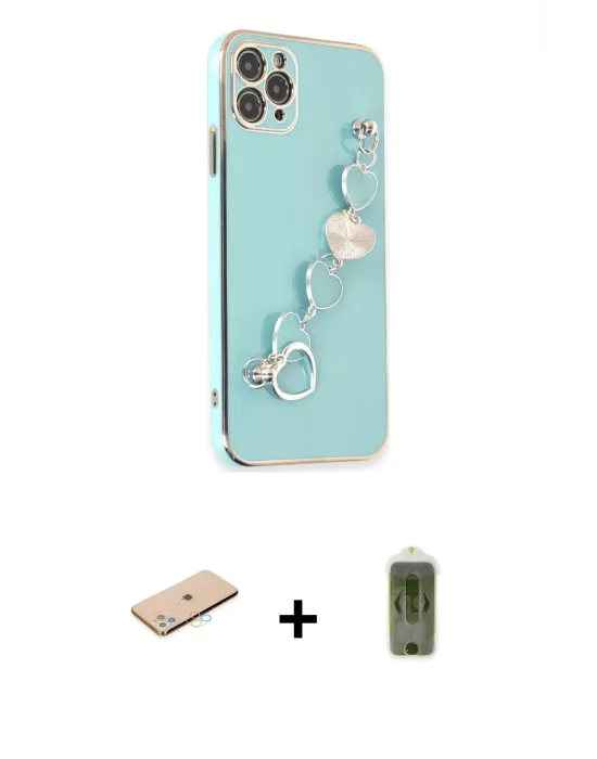 ieg™ iPhone 11 Pro Max Kılıf Nova Işık Prime - Siyah Joko Magic 5D Hayalet Cam + Renkli Kamera Lens Koruma Cam - MI