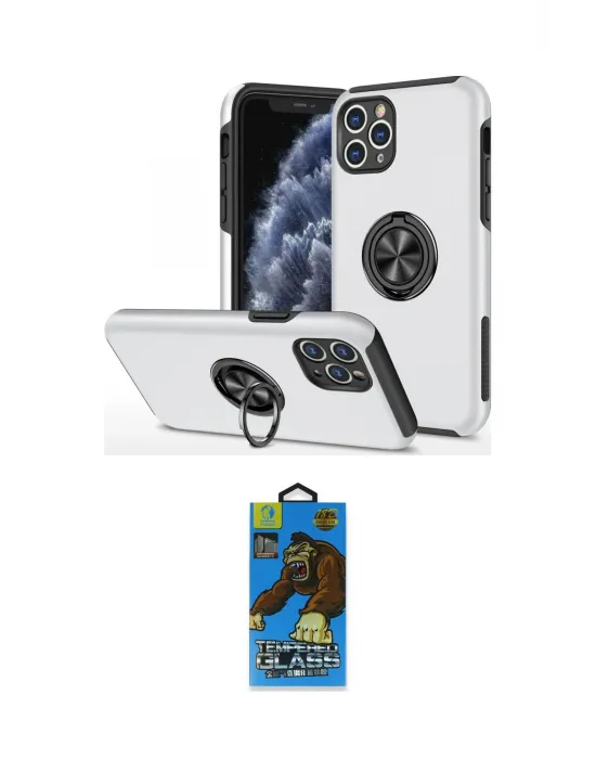 ieg™ iPhone 11 Pro Max Kılıf Odak Form Prime - Siyah 18D Cam Ekran Koruyucu