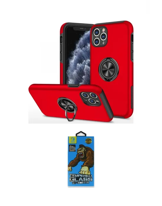 ieg™ iPhone 11 Pro Max Kılıf Odak Form Prime - Siyah 18D Cam Ekran Koruyucu
