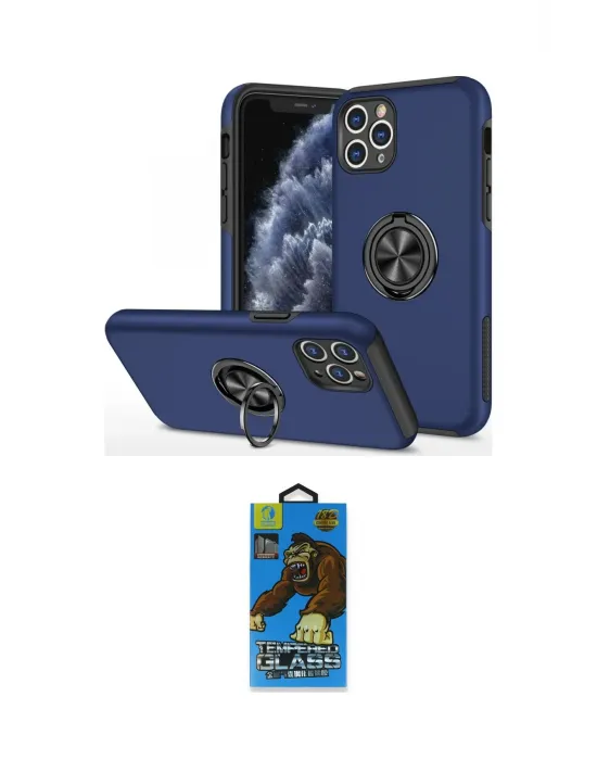 ieg™ iPhone 11 Pro Max Kılıf Odak Form Prime - Siyah 18D Cam Ekran Koruyucu