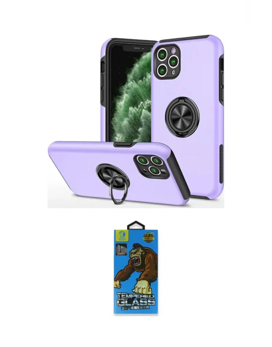 ieg™ iPhone 11 Pro Max Kılıf Odak Form Prime - Siyah 18D Cam Ekran Koruyucu
