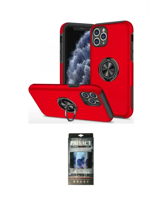 ieg™ iPhone 11 Pro Max Kılıf Odak Form Prime - Siyah 34D Hayalet Izgaralı Cam