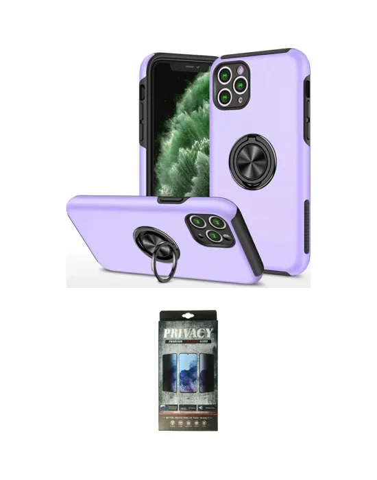ieg™ iPhone 11 Pro Max Kılıf Odak Form Prime - Siyah 34D Hayalet Izgaralı Cam